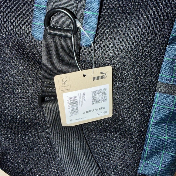 Puma Blue Checkered Backpack - Picture 4 of 6